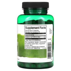 Swanson Mulberry Leaf 500 mg 120 Capsules 087614110608