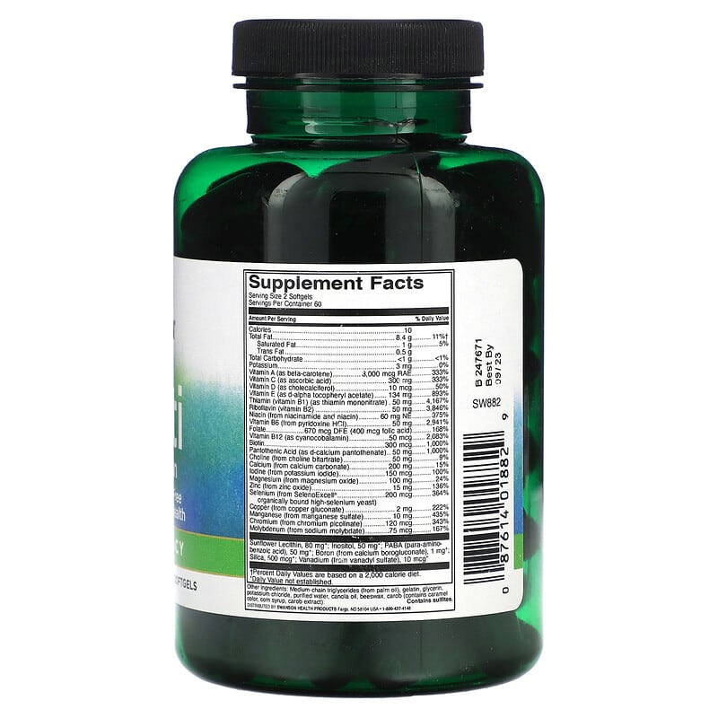 Swanson Multi Without Iron 120 Softgels 8 Thành phần vi chất Swanson Multi Without Iron 120 viên 087614018829