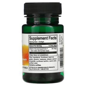 Swanson Natural Vitamin K2 50 mcg 30 Softgels 087614026718