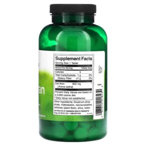 Swanson Oat Bran 850 mg 250 Chewable Tablets 087614018430