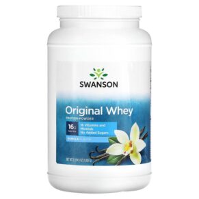 Swanson Original Whey Protein Powder Vanilla 2 lb 4.5 oz (1.035 g) 087614112336
