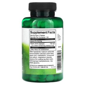 Swanson Papaya Supreme 50 mg 300 Tablets 087614012797