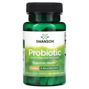 Swanson Probiotic + Digestive Enzymes 5 Billion CFU 60 viên 087614190372
