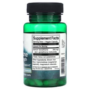 Swanson Reduced Glutathione Double Strength 60 Veggie Caps 087614027043