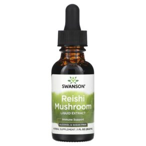 Swanson Reishi Mushroom Liquid Extract Alcohol & Sugar Free 1 fl oz (29.6 ml) 087614111773
