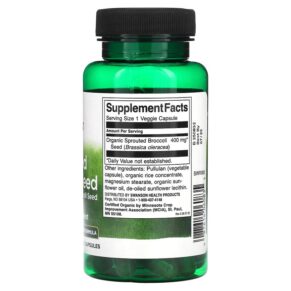 Swanson Sprouted Broccoli Seed 400 mg 60 Veggie Capsules 087614060835