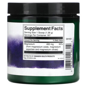 Swanson Triple Magnesium Complex Powder 400 mg 8 oz (227 g) 087614118314