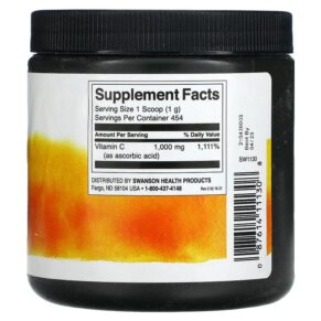 Swanson Vitamin C Powder 16 oz (454 g) 087614111308