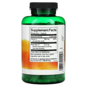 Swanson Vitamin C With Rose Hips 500 mg 250 Capsules 087614011028