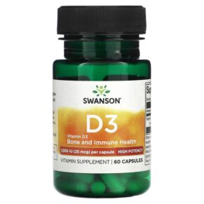 Swanson Vitamin D3 25 mcg (1.000 IU) 60 viên 087614115108