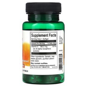 Swanson Vitamin E 180 mg (400 IU) 60 Softgels 087614114385