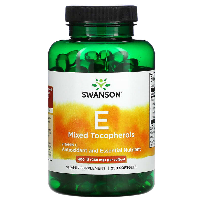 Swanson Vitamin E Mixed Tocopherols 400 IU (268 mg) 250 Softgels 1 Swanson Vitamin E Mixed Tocopherols 400 IU (268 mg) 250 viên 087614011523