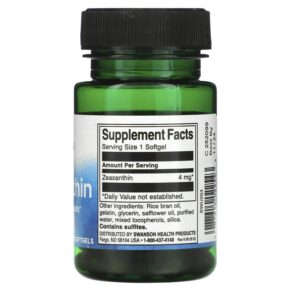 Swanson Zeaxanthin 4 mg 60 Softgels 087614022543