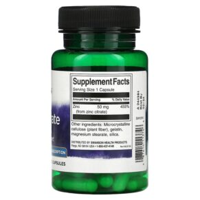 Swanson Zinc Citrate 50 mg 60 Capsules 087614113746