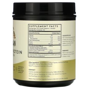 Terra Origin Collagen + Protein Bone Broth Vanilla 16.43 oz (466 g) 857668007106