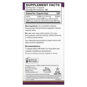 Terry Naturally Tri-Iodine 12.5 mg 180 Capsules 367703182908