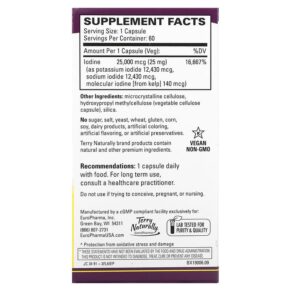 Terry Naturally Tri-Iodine 25 mg 60 Capsules 367703190064