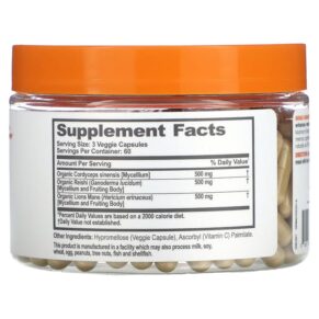 The Genius Brand Genius Mushrooms 180 Veggie Capsules 810037681147
