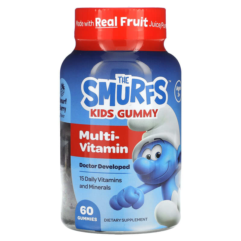 The Smurfs Kids Gummy Multi-Vitamin Ages 3+ Smurf Berry 60 viên 850019556940