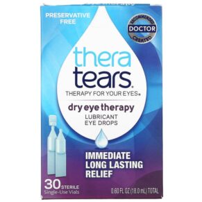 TheraTears Dry Eye Therapy Lubricant Eye Drops 30 Sterile Single-Use Vials 358790000305