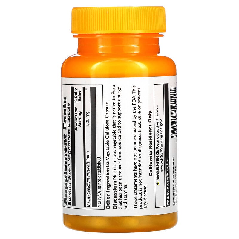 Thompson Maca 525 mg 60 Vegetarian Capsules 8 Thành phần vi chất Thompson Maca 525 mg 60 viên 031315191121