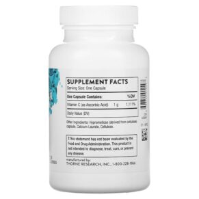 Thorne Ascorbic Acid Vitamin C 60 Capsules 693749012498