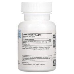 Thorne Chromium Picolinate 60 Capsules 693749255024