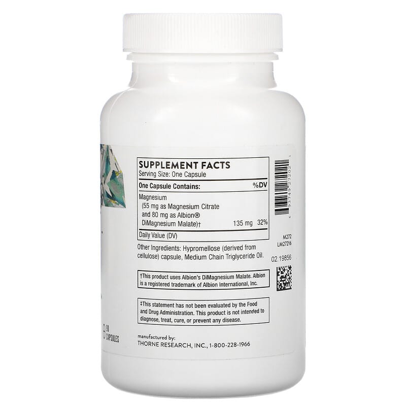 Thorne Magnesium CitraMate 90 Capsules 8 Thành phần vi chất Thorne Magnesium CitraMate 90 viên 693749272021