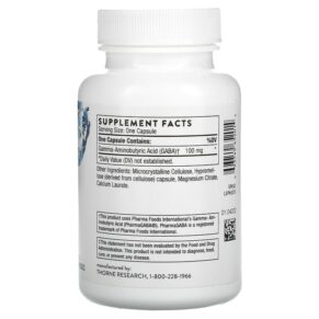 Thorne PharmaGABA-100 60 Capsules 693749652014