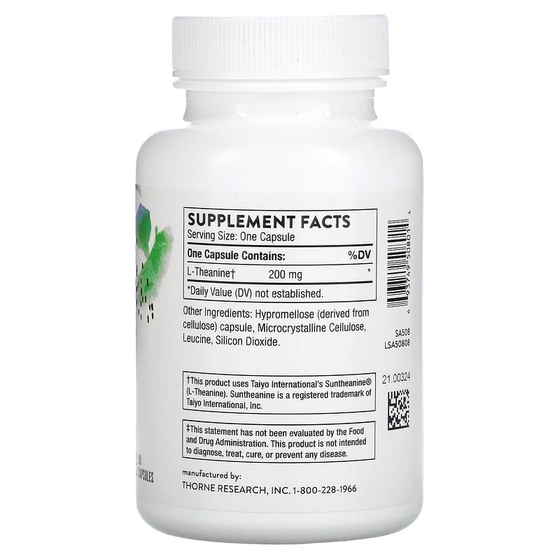 Thorne Theanine 90 Capsules 8 Thành phần vi chất Thorne Theanine 90 viên 693749508014