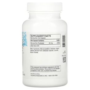 Thorne Zinc Picolinate 30 mg 180 Capsules 693749221029