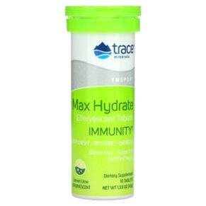 Trace Minerals ® TM Sport Max Hydrate Immunity Effervescent Lemon Lime 10 1.59 oz (45 g) 878941004131