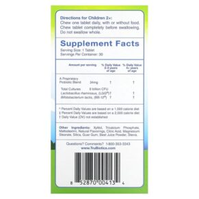 TruBiotics Kids Digestive + Immune Health Chewables Strawberry 30 Chewable Tablets 852870004134