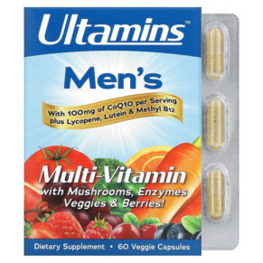 Ultamins Ultamins Men's Multi-Vitamin + CoQ10 Mushrooms Enzymes Veggies & Berries 60 viên 898220012701