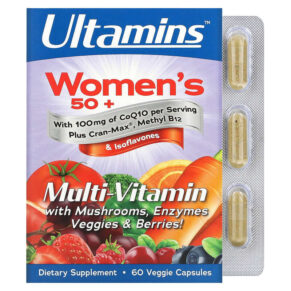 Ultamins Women's 50+ Multivitamin + CoQ10 Mushrooms Enzymes Veggies & Berries 60 viên 898220012732