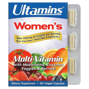 Ultamins Women's Multivitamin + CoQ10 Mushrooms Enzymes Veggies & Berries 60 viên 898220012725