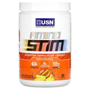 USN Amino Stim Essential Amino Acids + Energy Mango Pineapple 10.05 oz (285 g) 6009544941170