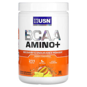 USN BCAA Amino+ Recovery & Endurance Powder Mango Pineapple 9.63 oz (273 g) 6009544945130