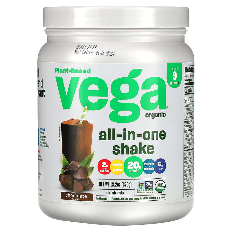Vega Organic All-in-One Shake Chocolate 13.2 oz (375 g) 1 Vega Organic All-in-One Shake Chocolate 13.2 oz (375 g) 838766004884