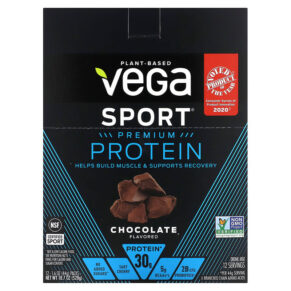 Vega Sport Plant-Based Premium Protein Chocolate 12 Pack 1.6 oz (44 g) 838766008660