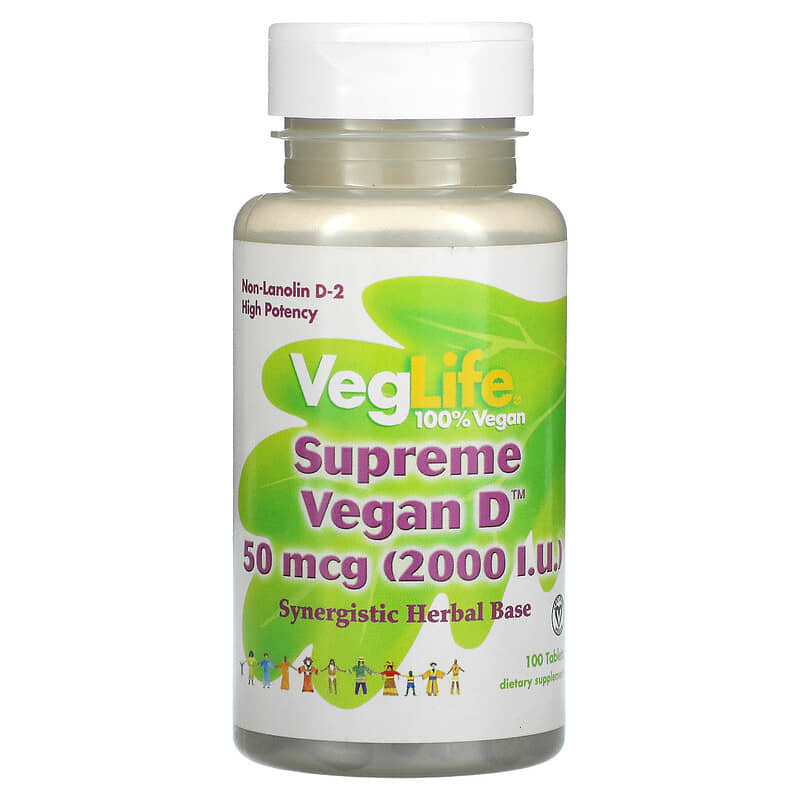 VegLife Supreme Vegan D 2.000 IU (50 mcg) 100 Tablets 1 VegLife Supreme Vegan D 2.000 IU (50 mcg) 100 viên 076280870312