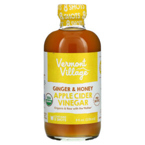 Vermont Village Apple Cider Vinegar Ginger & Honey 8 fl oz (236 ml) 084648148027