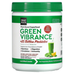 Vibrant Health Green Vibrance +25 Billion Probiotics Version 19.1 23.83 oz (675.6 g) 074306800046