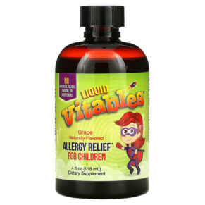 Vitables Liquid Allergy Relief cho trẻ em No Alcohol Grape Flavor 4 fl oz (118 ml) 898220014620