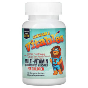 Vitables Multivitamins + Probiotics & Enzymes cho trẻ em Assorted Fruit Flavors 60 viên 898220014569