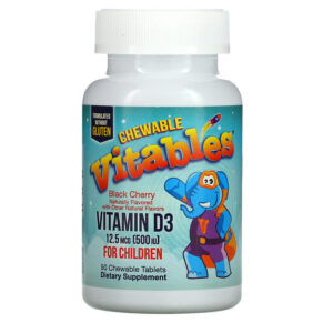Vitables Vitamin D3 cho trẻ em Black Cherry 12.5 mcg (500 IU) 90 viên 898220014552