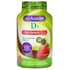 VitaFusion Extra Strength D3 Bone & Immune Support Natural Strawberry Flavor 37.5 mcg 120 viên 027917000282