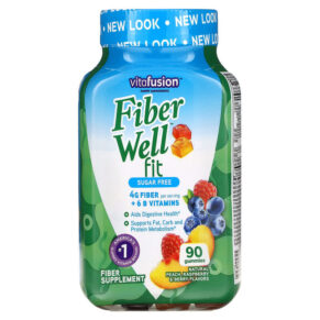 VitaFusion FiberWell Fit Vitamins Sugar Free Natural Peach Raspberry & Berry 90 viên 027917018935