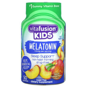 VitaFusion Kids Melatonin For Ages 4+ Natural Tropical Peach 1.5 mg 50 viên 027917001708