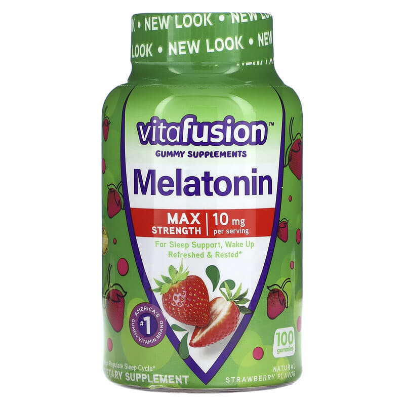 VitaFusion Max Strength Melatonin Natural Strawberry 5 mg 100 Gummies 1 VitaFusion Max Strength Melatonin Natural Strawberry 5 mg 100 viên 027917271736